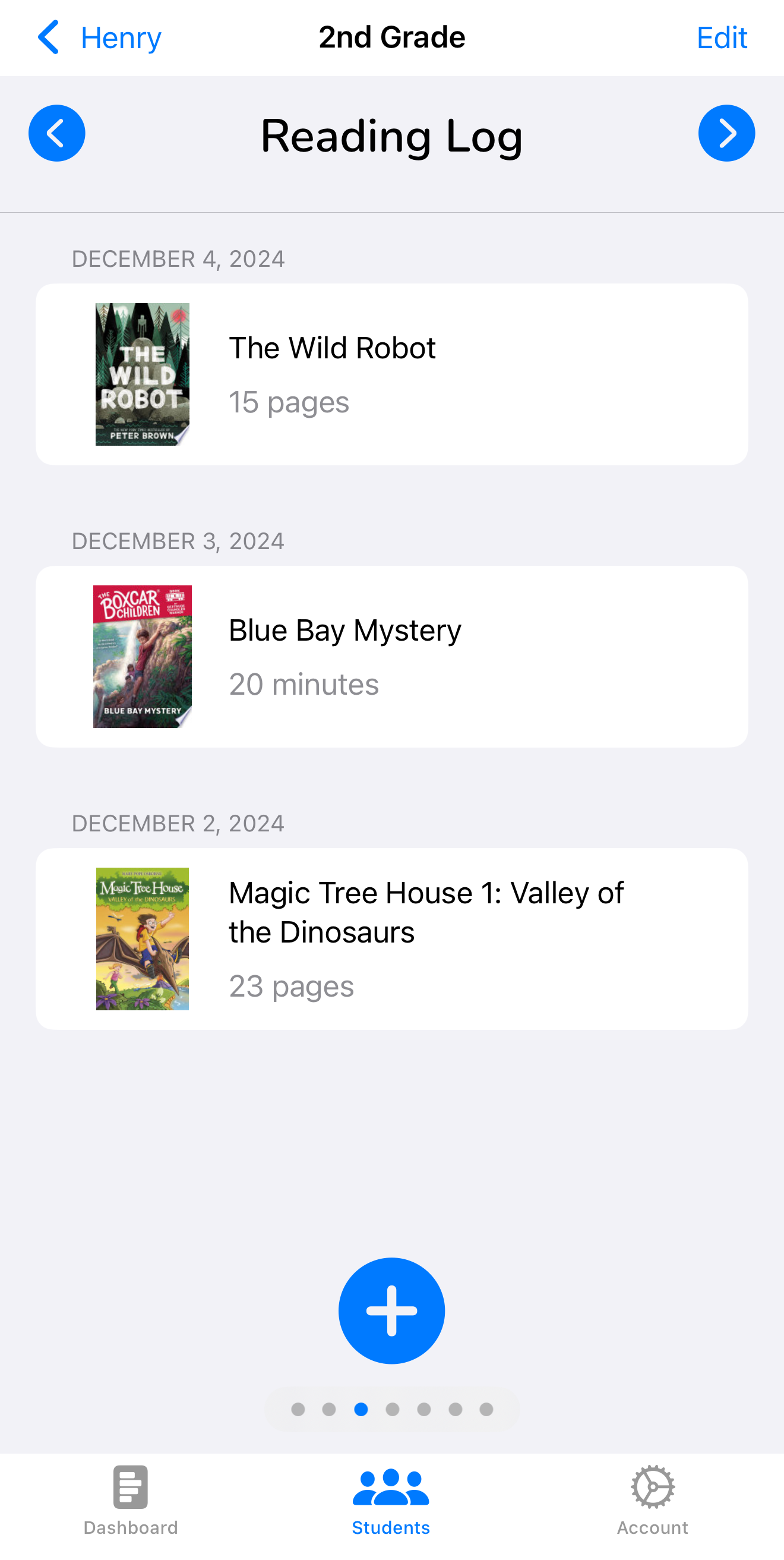 Reading log